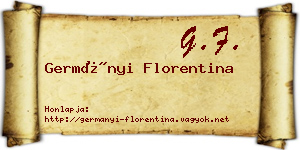 Germányi Florentina névjegykártya